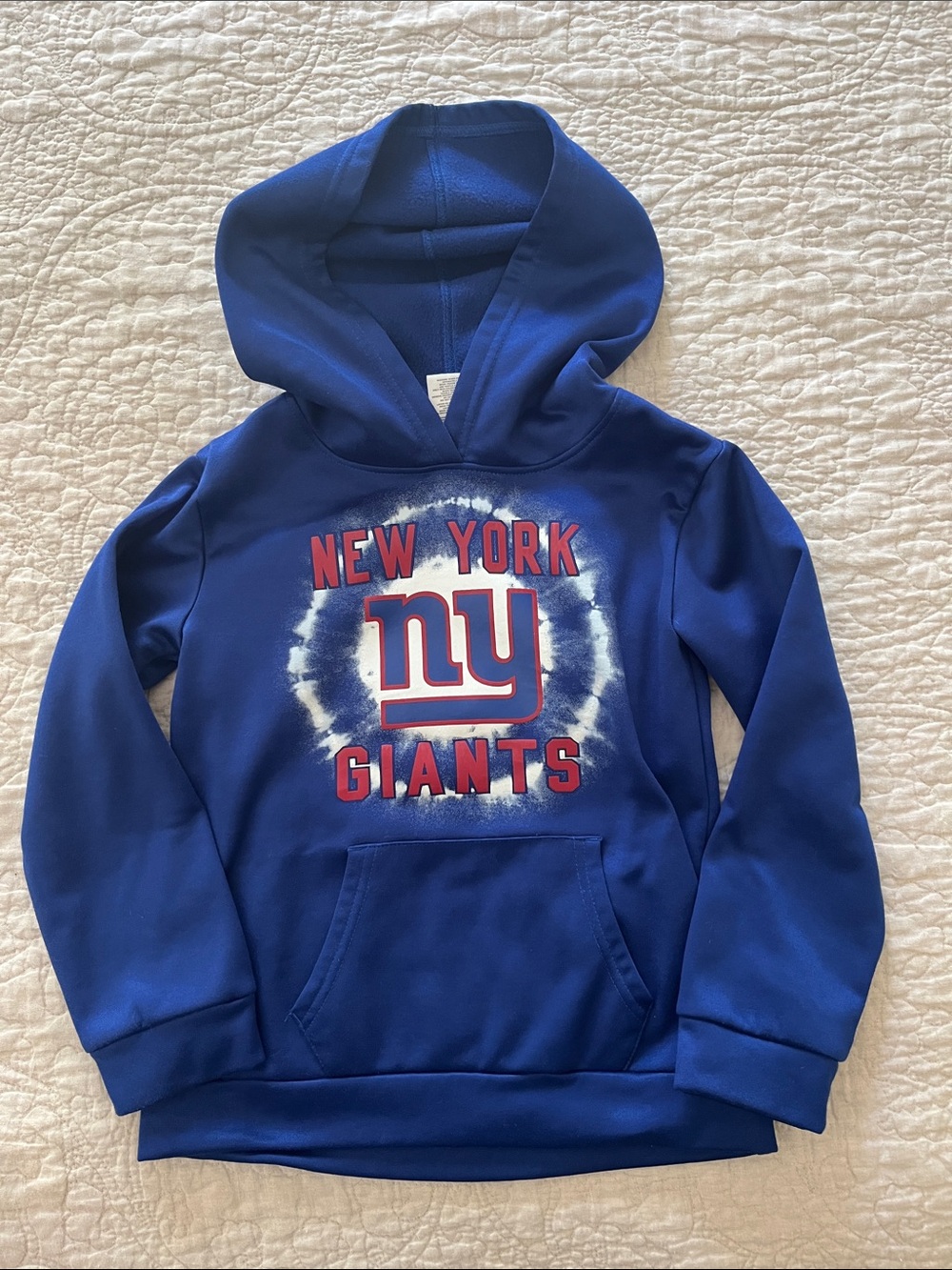 New York Giants Blue Hoodie for Kids - Team Logo Pullover size 6, small